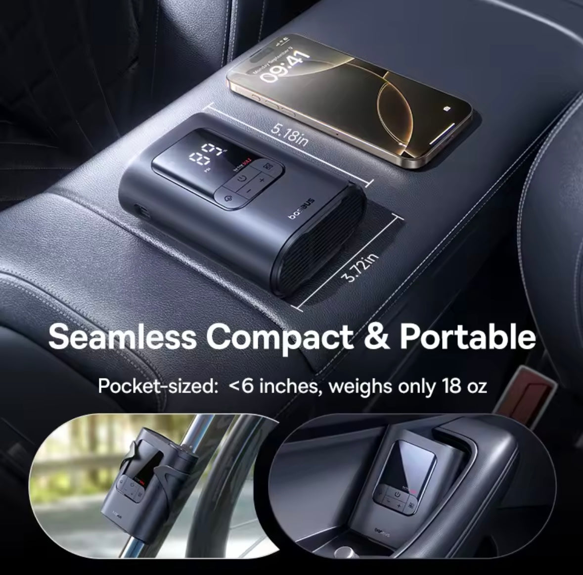 AutoPulse™Portable Wireless Air Inflator with Digital Display – Compact 22-Cylinder Pump