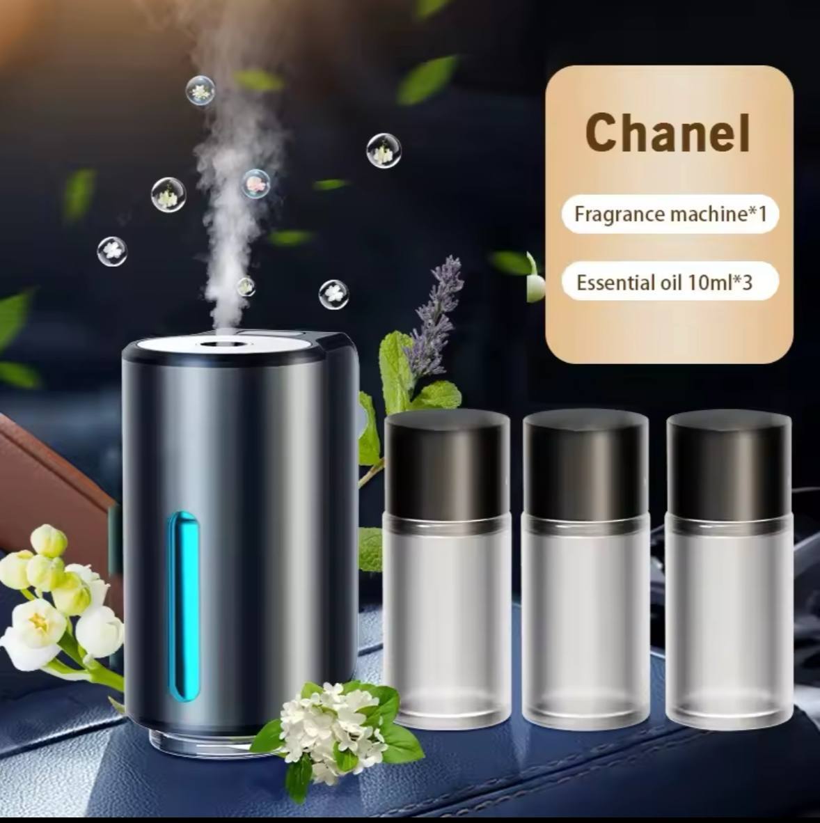 AutoPulse™ Car Aroma Diffuser with Essential Oil Bottles – Stylish Air Freshener