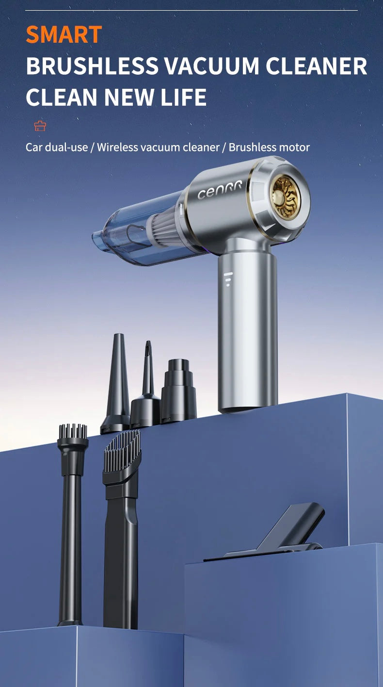 AutoPulse™ Powerful Car Vacuum Cleaner with Digital Display & HEPA Filters – Portable 4-in-1 Cleaning Kit