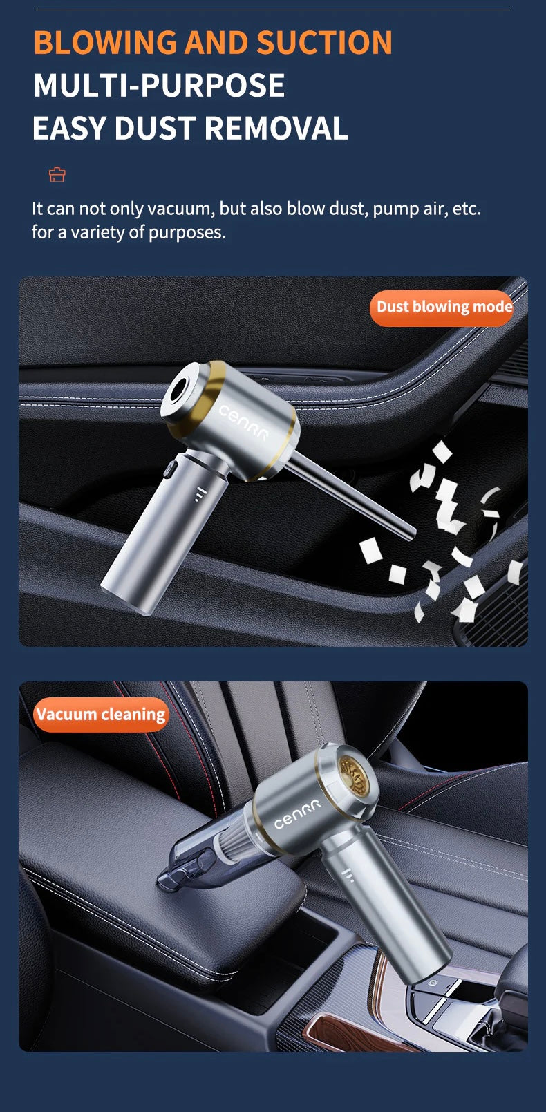 AutoPulse™ Powerful Car Vacuum Cleaner with Digital Display & HEPA Filters – Portable 4-in-1 Cleaning Kit