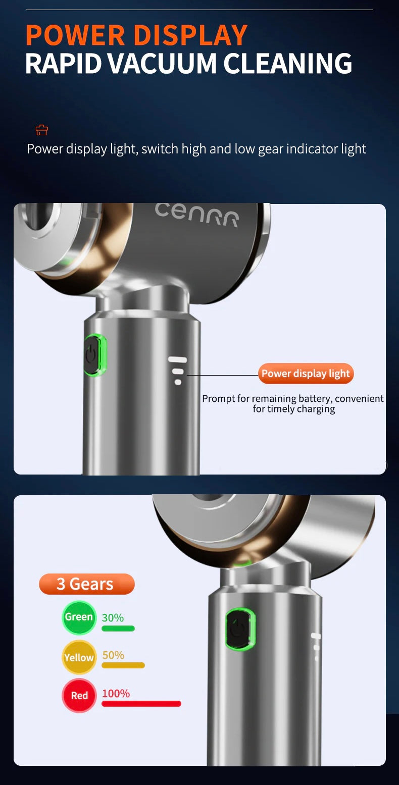 AutoPulse™ Powerful Car Vacuum Cleaner with Digital Display & HEPA Filters – Portable 4-in-1 Cleaning Kit