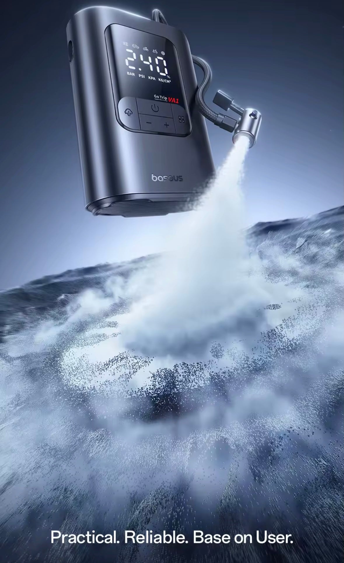 AutoPulse™Portable Wireless Air Inflator with Digital Display – Compact 22-Cylinder Pump